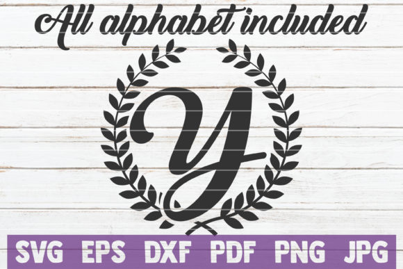 Download Wreath Monogram Alphabet Cut File - Premium Resources